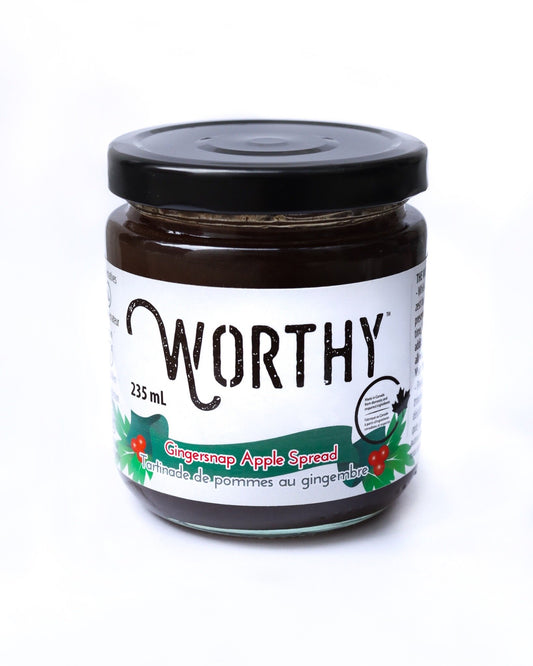 Worthy's Gingersnap Apple spread against a white background.