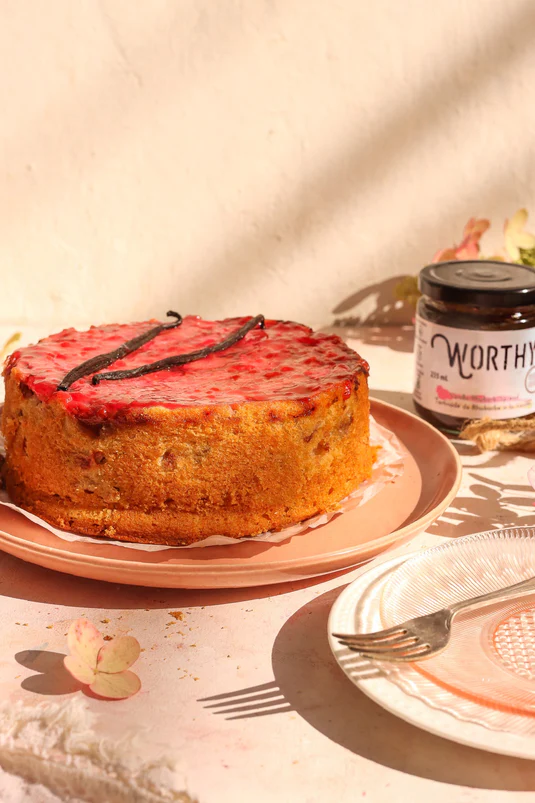 Worthy’s Upside-Down Rhubarb Cake